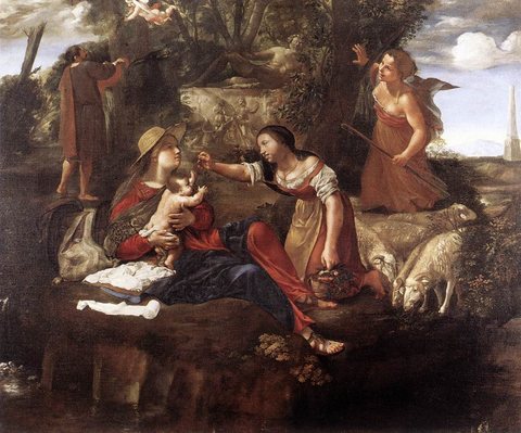 Angelo Caroselli - Rest on the Flight into Egypt - WGA04280