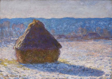 Claude Monet, Haystack, Morning Snow Effect (Meule, Effet de Neige, le Matin), 1891, oil on canvas, 65 x 92 cm, Museum of Fine Arts, Boston