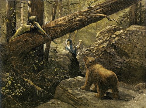 'A Bear Hunt in the Rocky Mountains' by Paul Frenzeny and Jules Tavernier