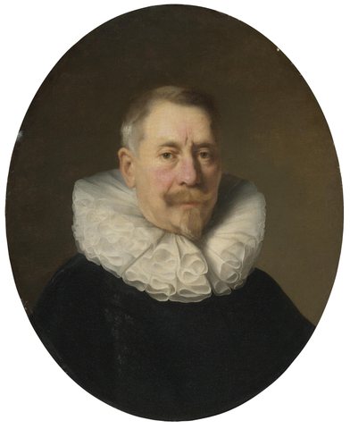 Elderly Man in a Figure-8 collar 'à la confusion'