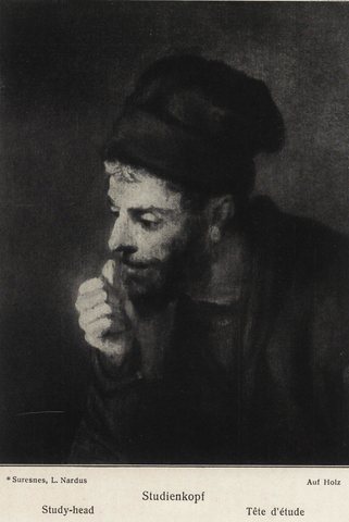 Man in a Beret looking Left showing a Fist