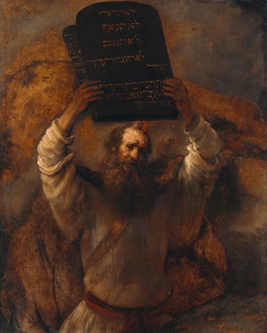 Moses zerschmettert die Gesetzestafeln
