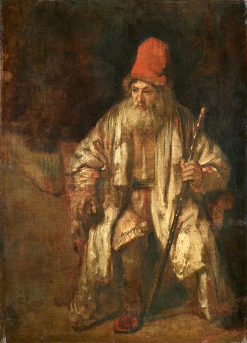 Portrait of a Seated Old Man Wearing a Red Hat