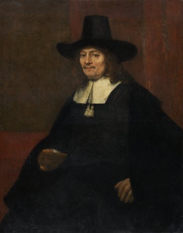 Portrait of a man in a tall hat