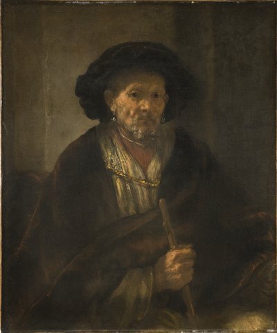 Portrait of a man with cane