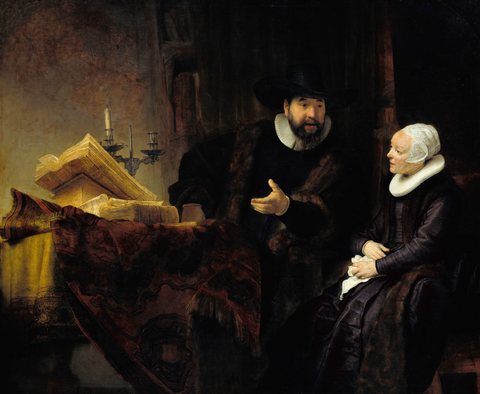 Portrait of Cornelis Claeszoon Anslo and his wife Aaltje Schouten