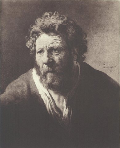 Portrait of an old man with disheveled hair