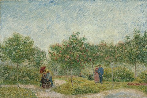 Garden with courting couples - Square Saint-Pierre