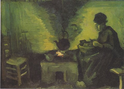 Peasant Woman by the Fireplace