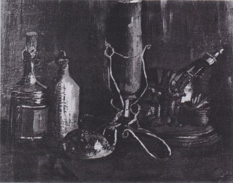Still Life with Bottles and a Cowrie Shell