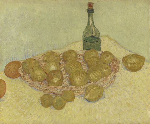 Still Life: Bottle, Lemons and Oranges