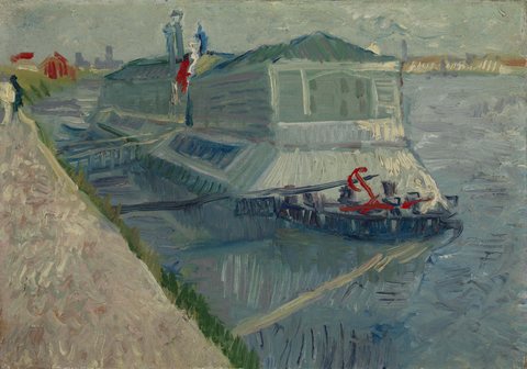 Badeboot an der Seine bei Asnières