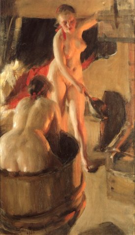 Women bathing in the sauna Zorn WZorn W