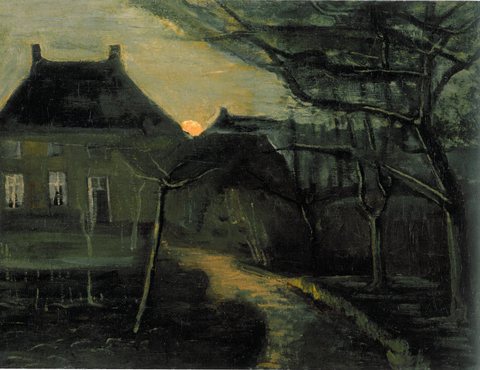 The Parsonage at Nuenen by Moonlight