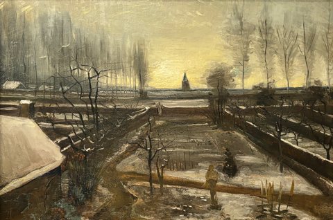 Der Pfarrgarten in Nuenen im Schnee
