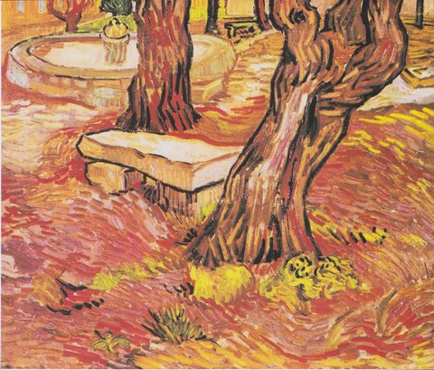 Steinbank im Garten des Hospitals Saint-Paul
