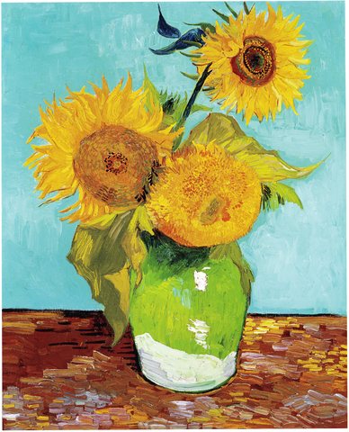 Three Sunflowers in a Vase