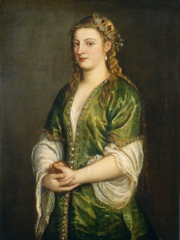 Titian — Woman Holding an Apple