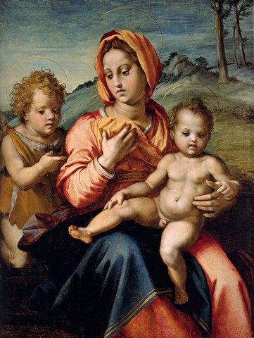 Madonna And Child With The Infant Saint John In A Landscape Sarto