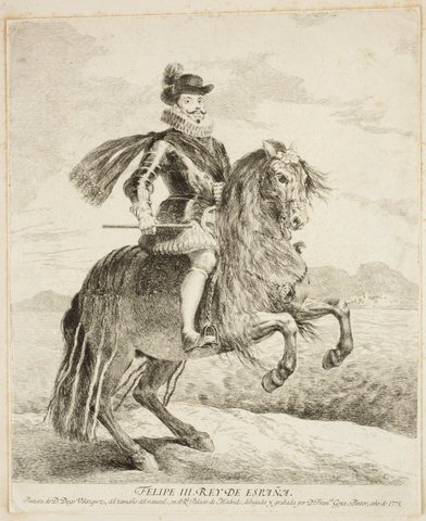 Goya Equestrian portrait of Felipe III after velazquez