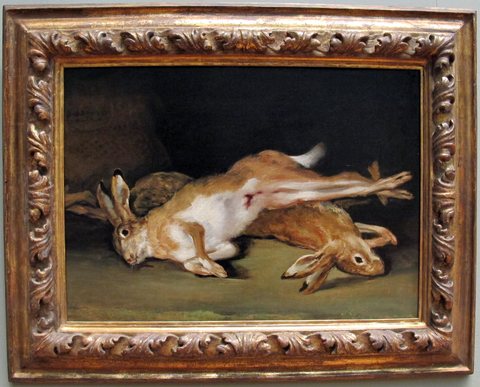 Goya, natura morta con lepri, 1808-12 ca.