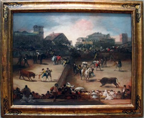 Goya (attr.), corrida in un'arena divisa, 1816 ca. 01