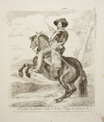 Goya Equestrian portrait of Gaspar de Guzmán, Count-Duke of Olivares after velazquez