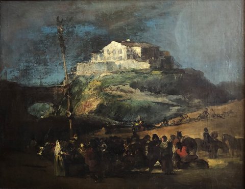 The Greasy Pole (La cucaña) por Francisco de Goya