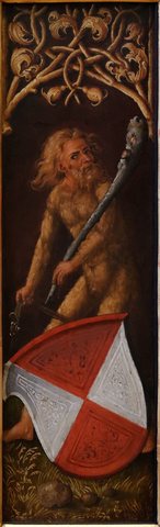 Portrait of Oswolt Krel: "Sylvan Men" with Heraldic Shields of Agathe von Esendorf