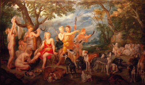 Diana at the Hunt - Diana and Her Nymphs on the Point of Leaving