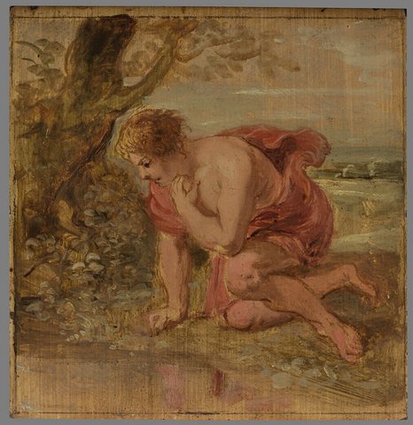Narcissus Falling in Love with His Own Reflection