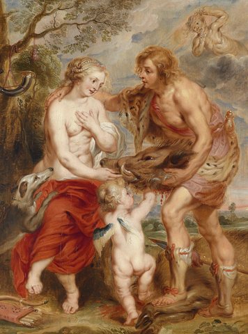 Meleager presenting to Atalanta the head of the Calydonian boar, circa 1640