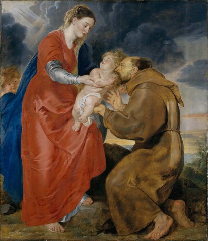 Saint Francis receiving the infant Christ, 1618