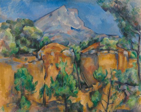 Berge Mont Sainte-Victoire vom Bibémus Steinbruch gesehen