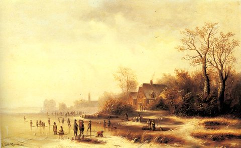 Figures In A Frozen Winter Landscape Doll A