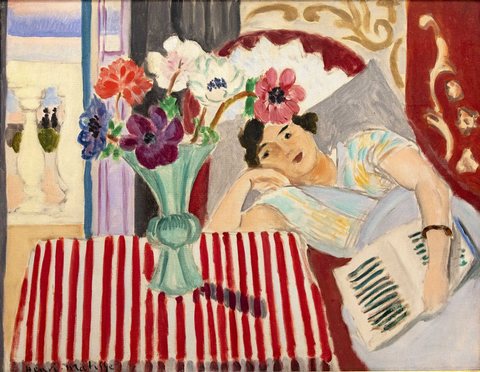 Woman and Anemones