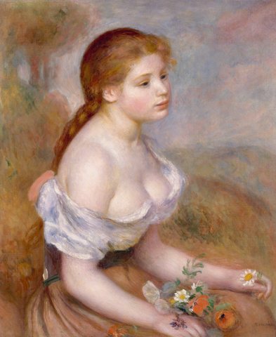 A Young Girl with Daisies