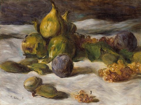 Fruit still life (figs and currants)