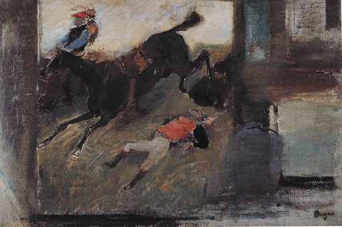 Fallen jockey