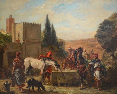 Horses at a Fountain