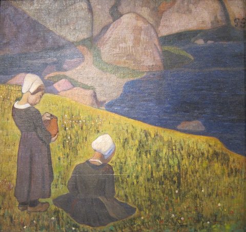 Breton Women in a Seaside Field