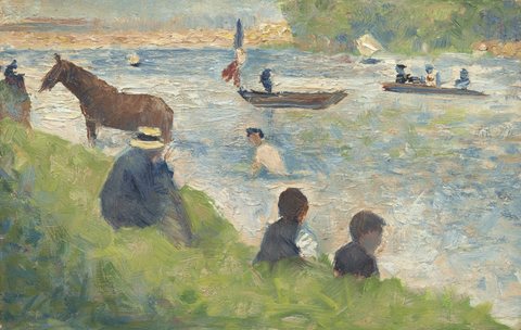 Horse and Boats (Study for  Bathers at Asnieres )