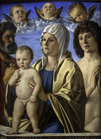 Madonna mit Kind, Petrus und Sebastian