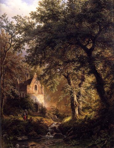 Boslandschap Met Kapel sous Bois