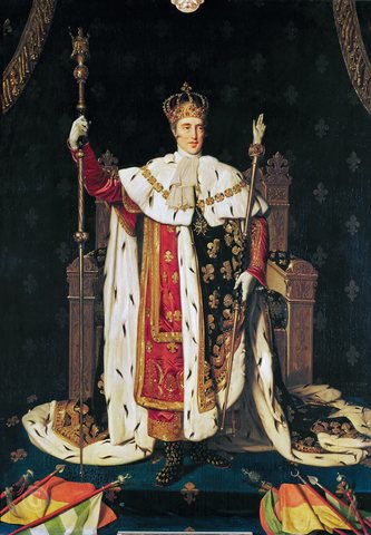Portrait of the King Karl X. in coronation robes