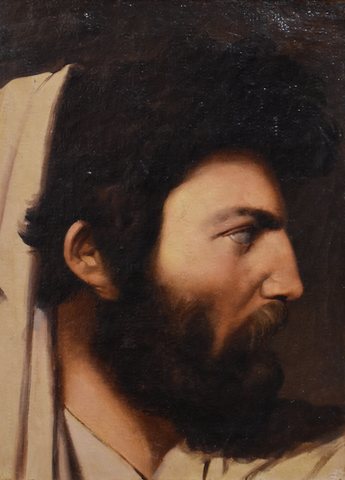 Study of a man in profile with a view to the composition of Jupiter and Thetis