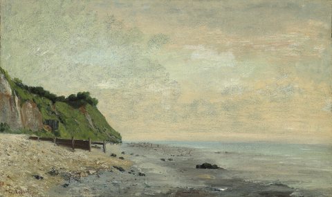Cliffs on the Sea Coast: Small Beach, Sunrise (Falaise au bord de la mer, vu Petite Plage, soleil levant)