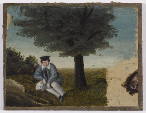 Selbstporträt von Gustave Courbet im Alter von 14 Jahren; Fragment des bärtigen Kopfes