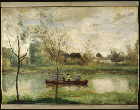 Daubigny working on his "Botin" near Auvers-sur-Oise