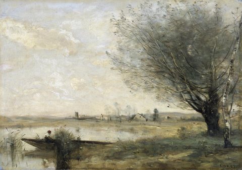 Fisherman Moored at a Bank